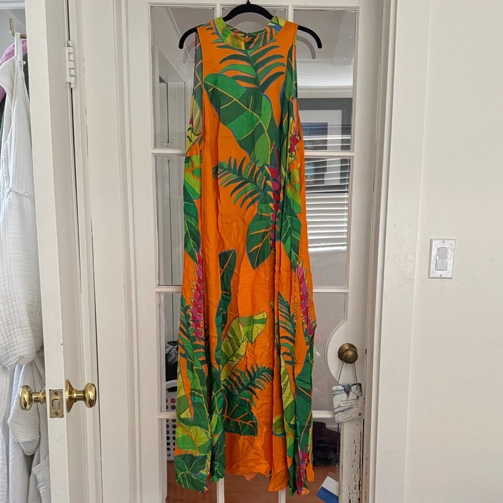 FARM Rio Orange and Green Maxi Dress - Picture 2 of 3